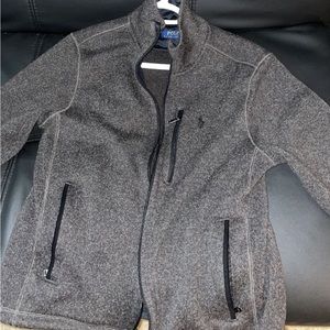 Mens Gray Polo ralph lauren zip up jacket size small